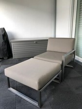 Designer Lounge Set - Ninix Sessel und Hocker mit Batyline Bespannung