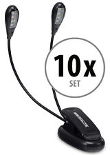 10x Set Doppel Notenpult Leuchte Notenständer Licht Schwanenhals Lampe 8 LEDs