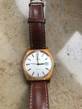 Omega Geneve, 3-Zeiger Uhr, Handaufzug, Lederarmband