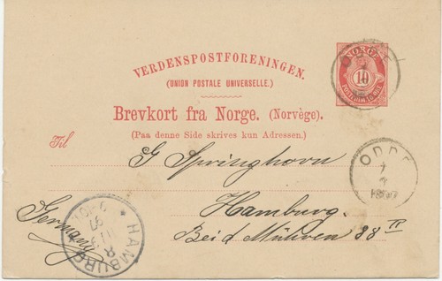 Norwegen 1897 ö posthorn - 1897,,