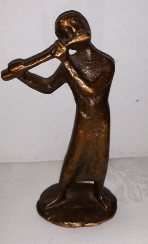 Bronze figur flöte - bronze,