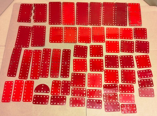 Meccano rote rundlochplatten - -,