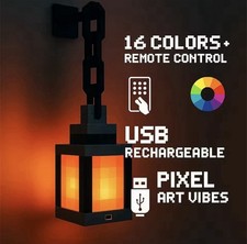 LED Laterne Pixel Style Minecraft Laterne Geschenk Kind Erwachsene Lampe Geek