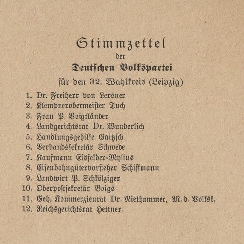 Stimmzettel wahl dvp - stimmzettel,