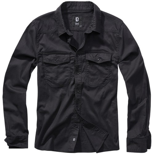 Brandit flanellhemd schwarz - brandit,