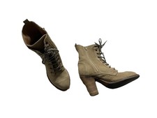 Topshop Beige Wildleder Echtleder Schnür Chunky Heels Stiefeletten UK 5 EU 38