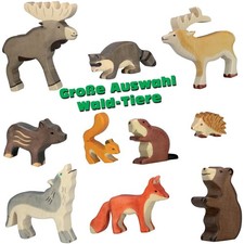 Holztiger Waldtiere Holztiere Holzspielzeug Spielfiguren ökologisches Spielzeug