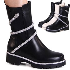 Damen plateau stiefeletten - plateau,