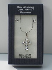 Kreuz + Ohrstecker Set mit