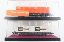 Röwa 7001/3 2er Set Containertragwagen der DB, 2-achsig, OVP