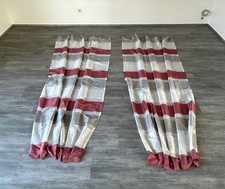 2 rot-graue Gardinen Vorhänge