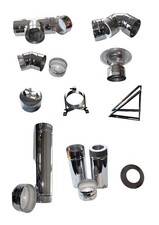 HST Ofenrohr Set Edelstahl 12 teilig doppelwandig isoliert 100/150mm Ofen Kamin