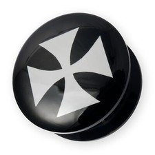 Acryl Flesh Plug Ohr Tunnel Eisernes Kreuz Piercing Schmuck Ohr Dehner Expander