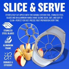 NEU APFELSCHNEIDER KÜCHENWERKZEUG KEILTEILER EDELSTAHL KLINGEN SCHNEIDER OBST