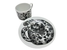 Fornasetti Tasse Untertasse High Fidelity Porzellan Dekoration Interieur Katze
