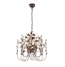 Kronleuchter NAPOLI – rustikale Hängelampe 4-flammig – Rostfarben – E14