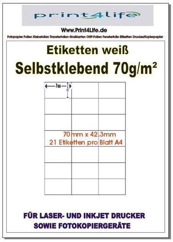 Etiketten 70x42 3mm weiß - etiketten,