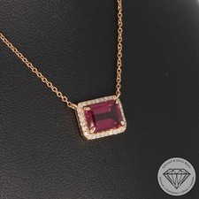 Wert 1790 € Diamant Rhodolith Collier in 750er 18 K Rosegold xxyy