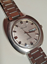 Vintage 25 jewels Automatic Herrenuhr  Armbanduhr Stahl PUW 40 mm ca. 1970 läuft