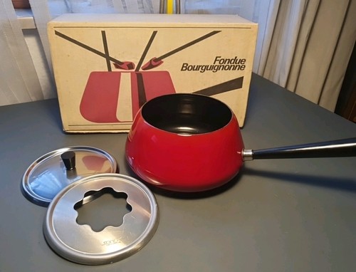Fondue topf rot emailliert - rot,