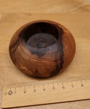 Olivenholz Gedrechselter Teelichthalter Geölt 8cm Durchmesser 