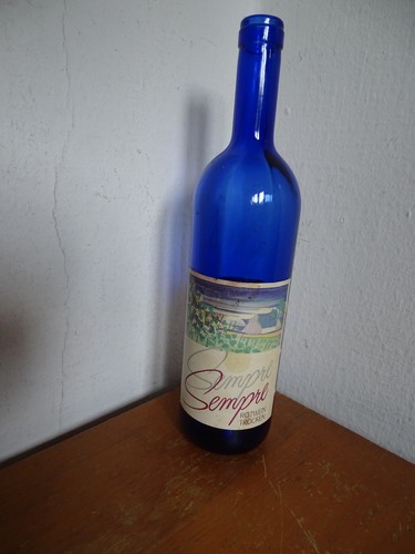 Vintage glasflasche blau - vintage,