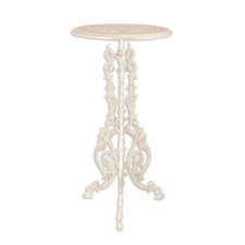 Blumentisch Beistelltisch Jugendstil Gusseisen weiß 69 cm