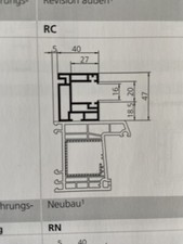 PVC Rollladenführungsschienen weiß für Maxi-Panzer, 1 Paar: L: 1375 mm , 40x47