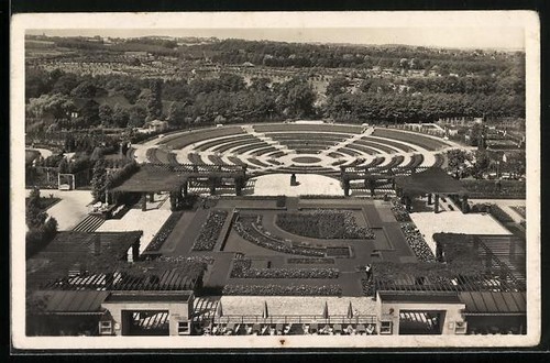 Essen grugapark blick vom - ak,