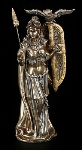 Athena figur mit schild - schild, und