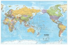 150x100cm Weltkarte Landkarte Poster Leinwand Geographie Erziehen Schule Bildung