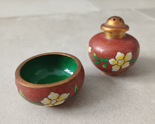 Vintage cloisonne set - cloisonne,