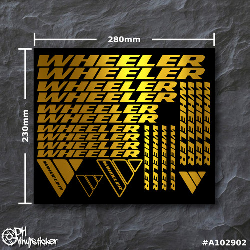 Wheeler stickersatz gold - wheeler, |