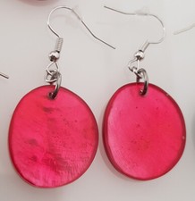 1 Paar Ohrringe Hänger Capiz Muschel Farbwahl Länge zwischen 4 und 5 cm K 229 b