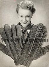 Strickanleitung für klassische Damen-Fäustlinge & Handschuhe mit Zopfmuster.