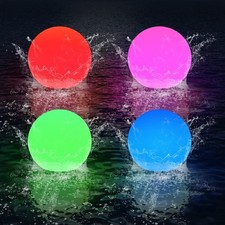 2pcs schwimmende Poolleuchten wasserdichte LED -Kugel leuchtende Ball Licht Nach