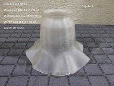 Jugendstil Glas Lampenschirm Tulpe Lampenglas weiß Grau satiniert Art Deco Lampe