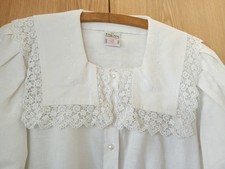 Hess Frackmann Trachtenbluse Bestickt Spitze Gr. 44 Gepflegt