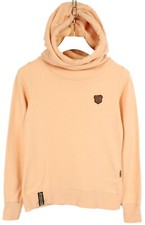 Naketano Kapuzenpulli Damen Klein Pullover Leder Einzelheiten Licht Orange