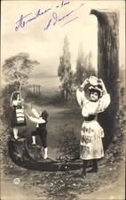 Buchstaben Ak Buchstabe J, Menschen in Trachten, Kinder, Tamburin - 4133954