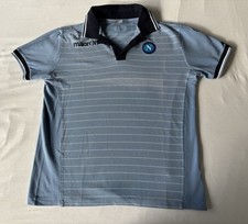 Hellblaues Macron Polohemd SSC Neapel Dunkelblauen Kragen Größe Gr. L