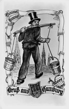 Hamburg AK Gruß aus ....  Hummel-Hummel Ansichtskarte Stempel 1956 Kleinformat