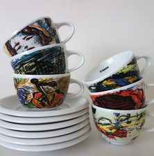 6 Kaffeetassen mit Untertasse