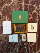 Goyard Saint-Sulpice Card Wallet Holder Black Schwarz Leather Karten Full Set