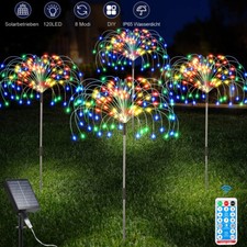 4/8x LED Solarleuchten Garten Dekor RGB Außen Solarlampe Quallen Feuerwerk Licht