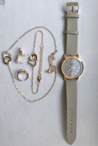 Uhrenset modeschmuck gold uhr - uhrenset,