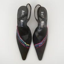 Sling Pumps Schwarz Abend Pailetten 37 Neu