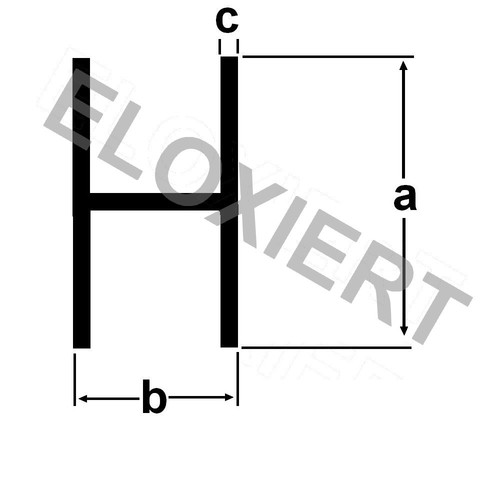 Alu profil eloxiert meter - h-profil,