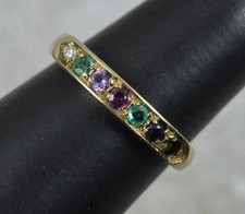 LIEBSTER Akrostichon Edelstein 9 Karat Gold Halb Ewigkeit Vorsteckring