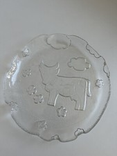 Glasteller mit Kuh Käseteller 21 cm